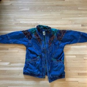Flannel lines jeans jacket, cool pattern details